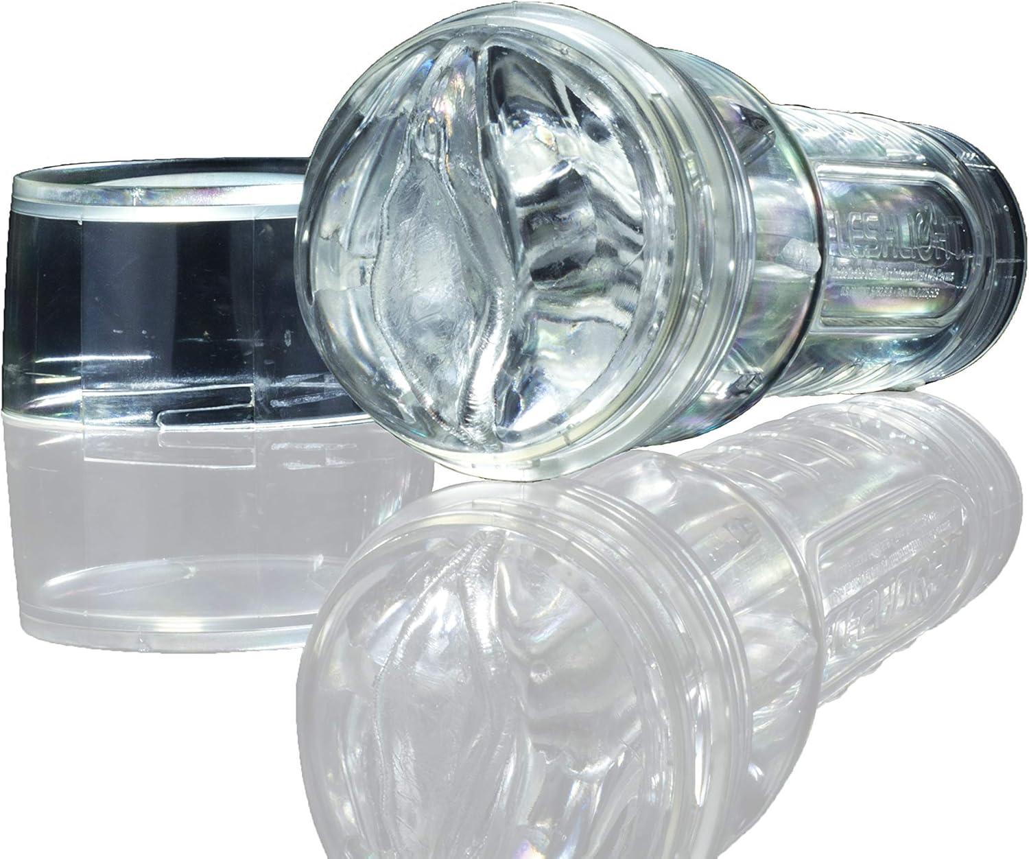 imageOfficial Fleshlight Ice Lady Clear Male Sex Toy with 8 oz Fleshlube Water